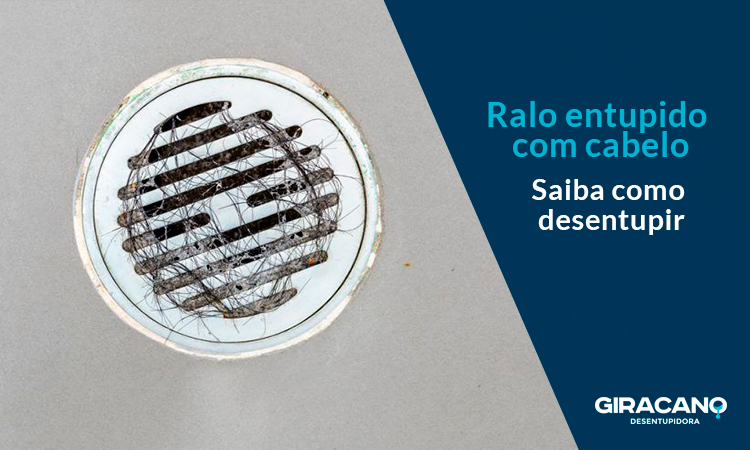 Ralo entupido com cabelo